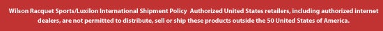 Wilson International Shipping Policy