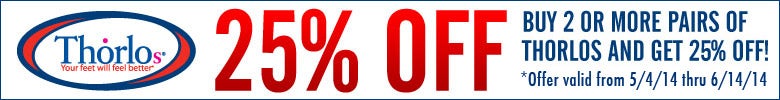 Buy 2 or More Pairs of Thorlos and Get 25% Off