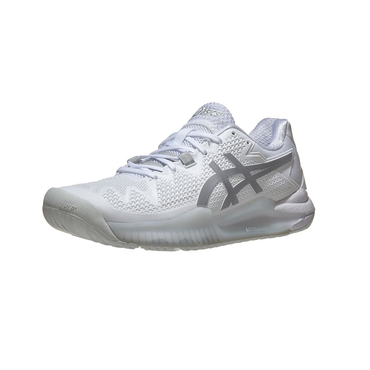Asics Gel Resolution 8 White/Silver Women's Shoes 360° View Tennis Warehouse