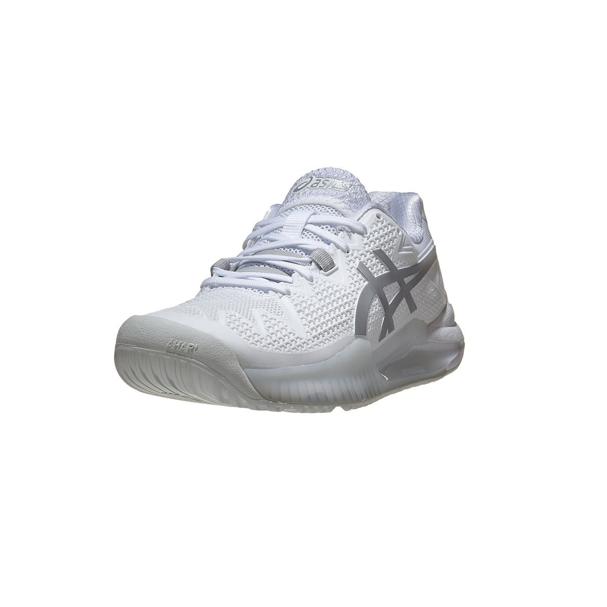 Asics Gel Resolution 8 White/Silver Women's Shoes 360° View Tennis