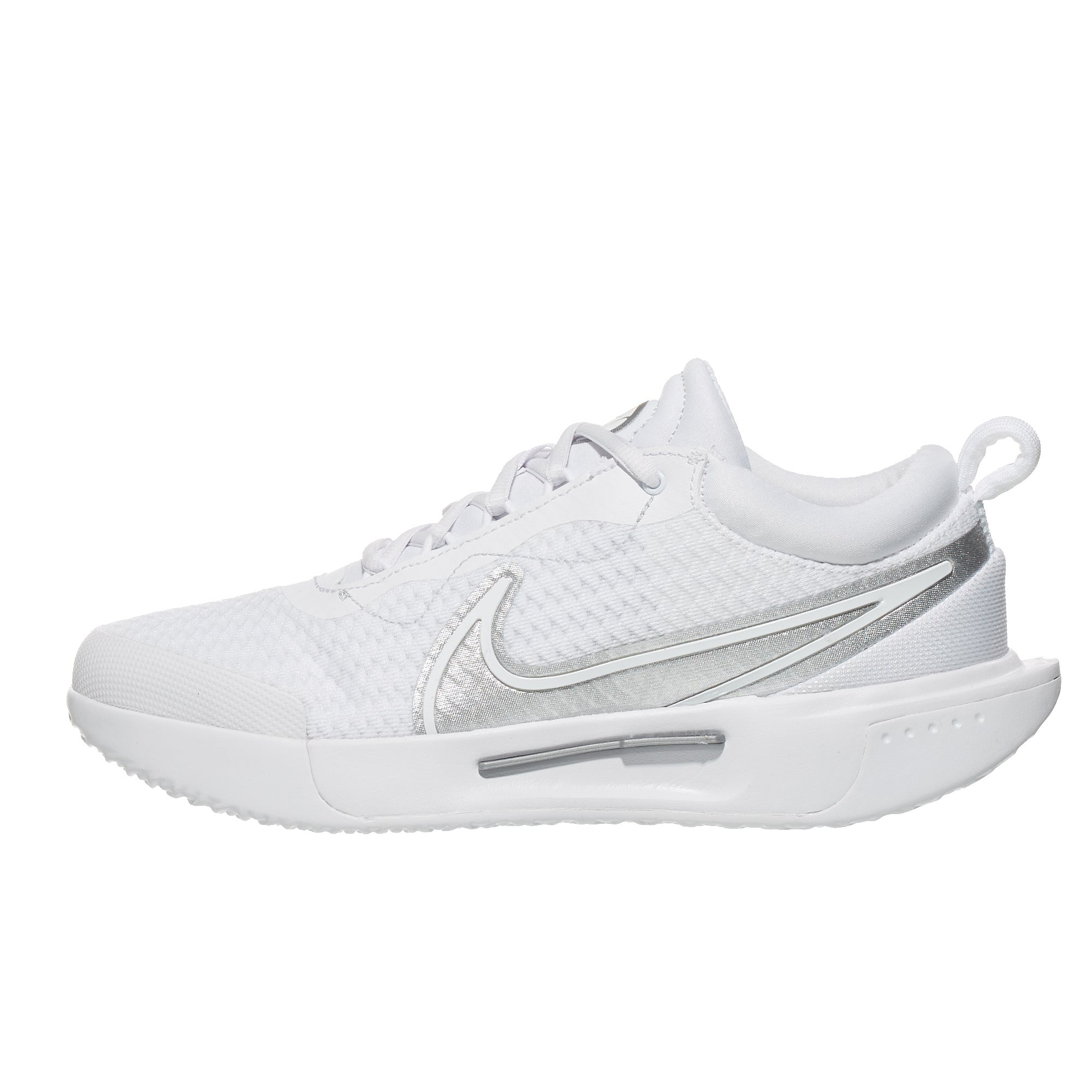 NikeCourt Zoom Pro White/Silver Women's Shoe 360° View - Tennis Warehouse