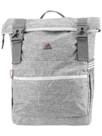 grey and black adidas backpack