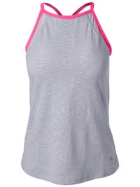 New Ladies Grey Vest Top with Pocket And Pink Neon Lacing On The Pocket