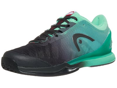 black and teal tennis shoes