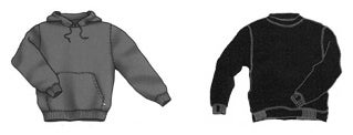 Hooded Sweatshirts and Crew Sweatshirts Base Design Exmaple