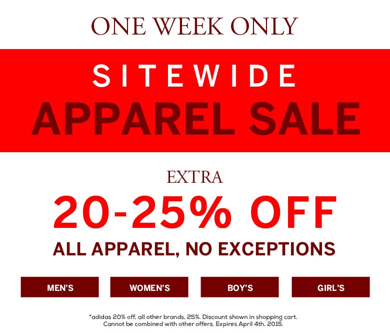 25% Apparel Sale