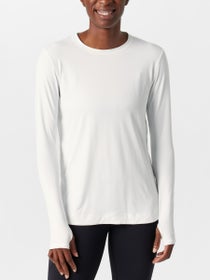BloqUV Women's Relaxed Scallop Long Sleeve - White