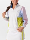 Penguin Womens Spring Colorblock Quarter Zip Jacket
