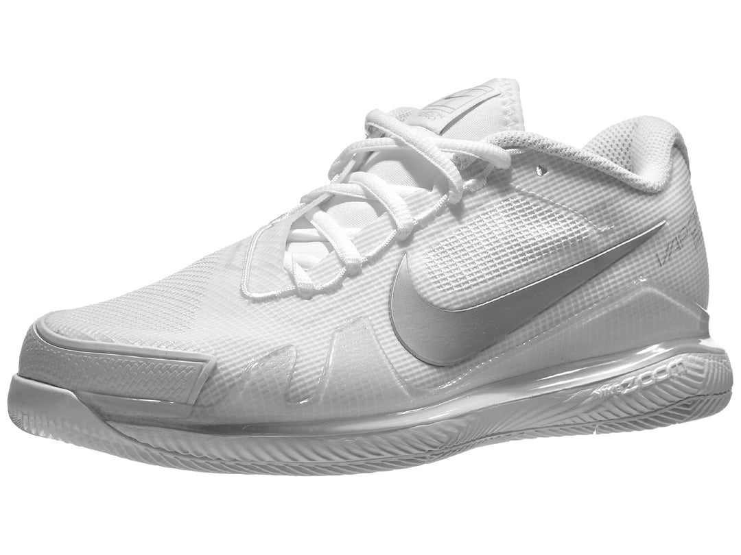 nike air zoom vapor pro white silver women's shoe