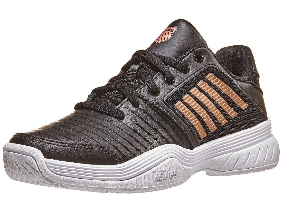 KSwiss Court Express Black/Wh/Rose Gold Women's Shoes Tennis Warehouse