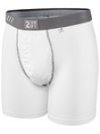 2UNDR Men's Swing Shift 6" Boxer Brief- White