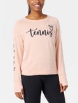 Bird & Vine Women's Cursive Tennis Fleece LS Top