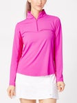 IBKUL Women's Long Sleeve Mock Top - Hot Pink