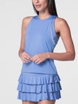 Lucky In Love Wms Linen Neck Action Tank Peri XS