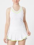 Lucky in Love Women's Pique V-Neck Tank White L