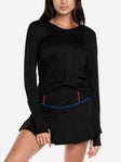 Lucky in Love Women's Wrap It Up Long Sleeve Top -Black