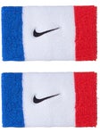 Nike Swoosh Doublewide Wristbands 2Pk Royal/Red/Bk
