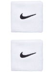 Nike Swoosh Singlewide Wristbands 2 Pk White/Black