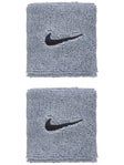 Nike Swoosh Singlewide Wristbands 2 Pk Grey/Black