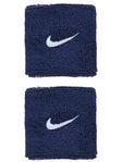 Nike Swoosh Singlewide Wristbands 2 Pk Navy/White