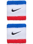 Nike Swoosh Singlewide Wristbands 2 Pk Royal/Red/Black