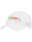 VimHue Women's Multi Ombre Puff Tennis Hat - White