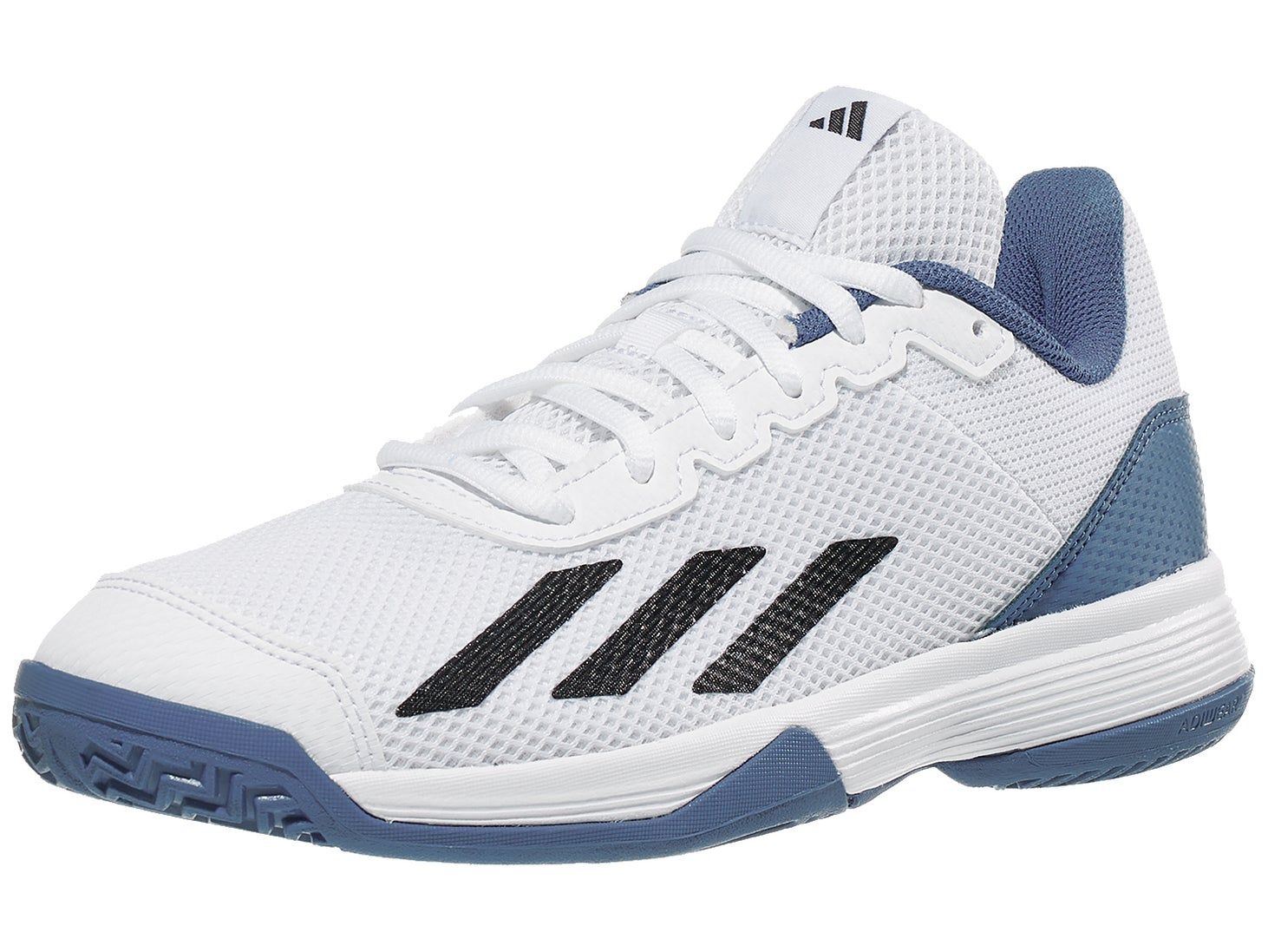 adidas Courtflash K White/Black/Blue Junior Shoes | Tennis Warehouse