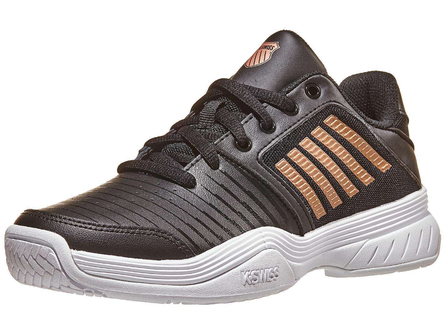 KSwiss Court Express Black/Wh/Rose Gold Women's Shoes Tennis Warehouse