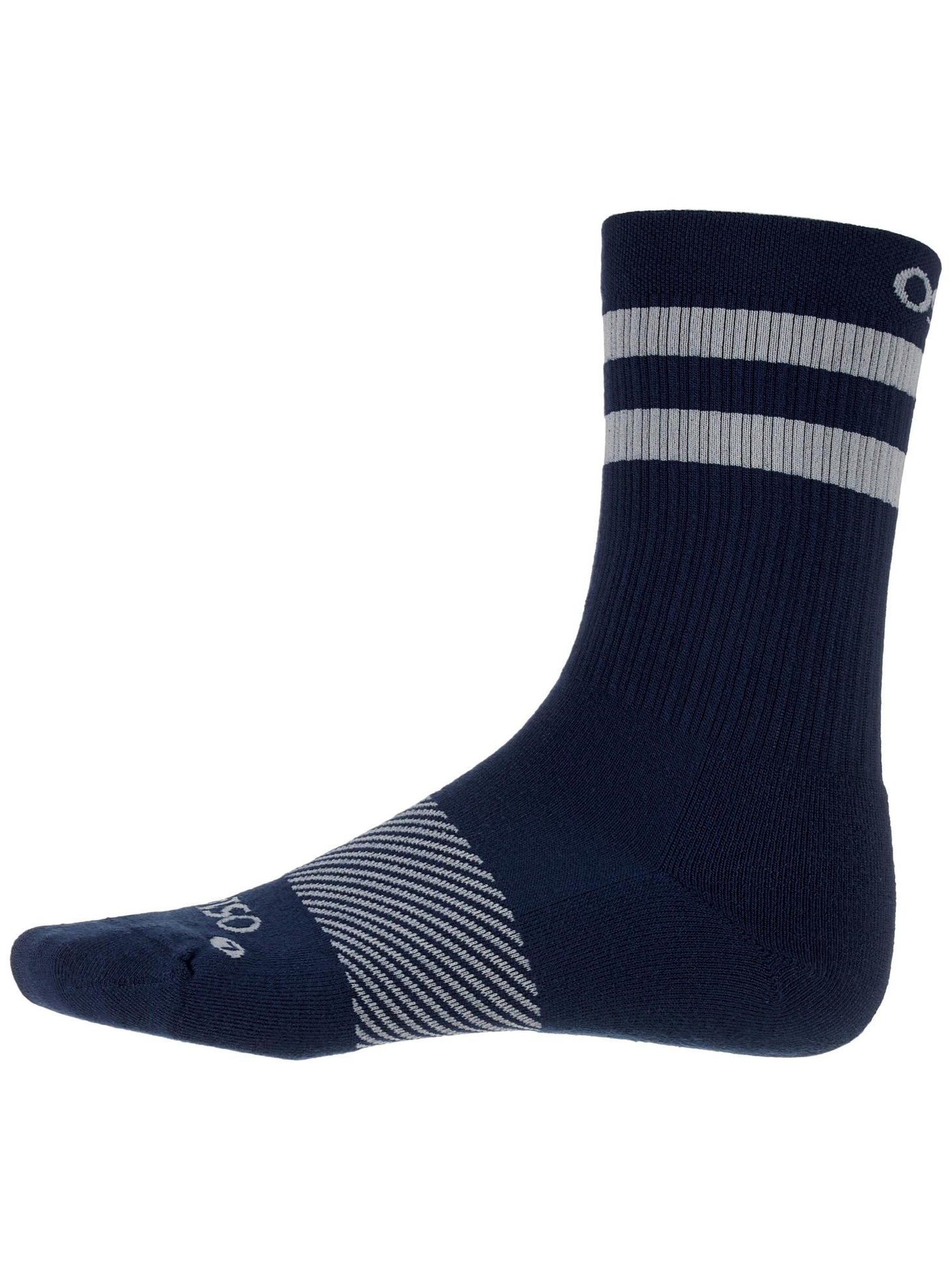 OS1st Wicked Comfort Crew Sock Navy Striped Tennis Warehouse