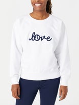 Ame & Lulu Wms Love Stitched Sweatshirt White M