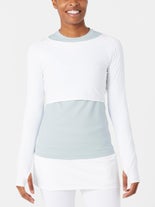 BloqUV Women's Crop LS Top White LG