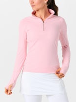 BloqUV Women's Half Zip Top Tickle Me Pink XS