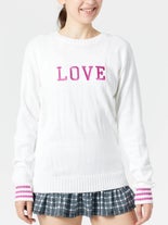 Bubble Women's Knit LOVE Sweater Wh/Pink L