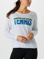 Bird & Vine Wms Retro Tennis Long Sleeve White XS