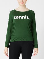 Bird & Vine Wms Tennis Modal Long Sleeve Green S