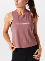 Civile Wms Peace Love Pickleball Crop Tank Pink XL