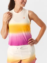 Dilly Life Wms Dip Dye Perf Tank Wh/Pink XL