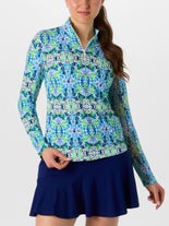 IBKUL Wms Ridley Long Sleeve Zip Mock Navy XL
