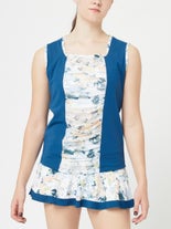 Jerdog Women's Pastel Strokes Split Tank Blue L