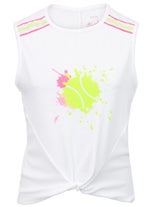 Lucky in Love Girl's Smash That Ball Tank White XS
