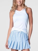 Lucky In Love Women's Linen Streak Tank White XL