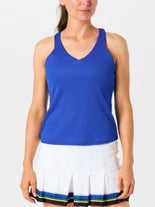 Lucky In Love Wms Stripe Clubhouse Tank Blue XL