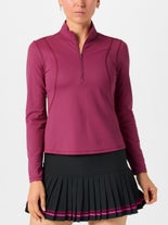 LIJA Women's Holiday Nolan Half Zip Burgundy XS