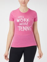 Less Work More Tennis Women's Top Pink S