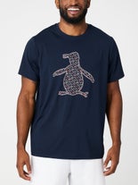 Penguin Men Fall Graphic Logo Print Crew Navy L