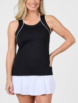 Sofibella Wms Mystic Sunrise Scallop Tank Black XS