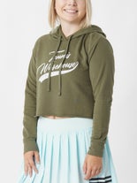 Tennis Warehouse Wms Crop Hoodie Military Green S