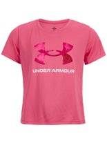 Under Armour Girl's Spring Logo Print Top Pink M