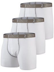 2UNDR Men's Swing Shift 6" Boxer Brief 3-Pack - White