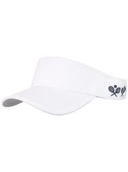 Ame & Lulu Country Club Crossed Racquets Visor White